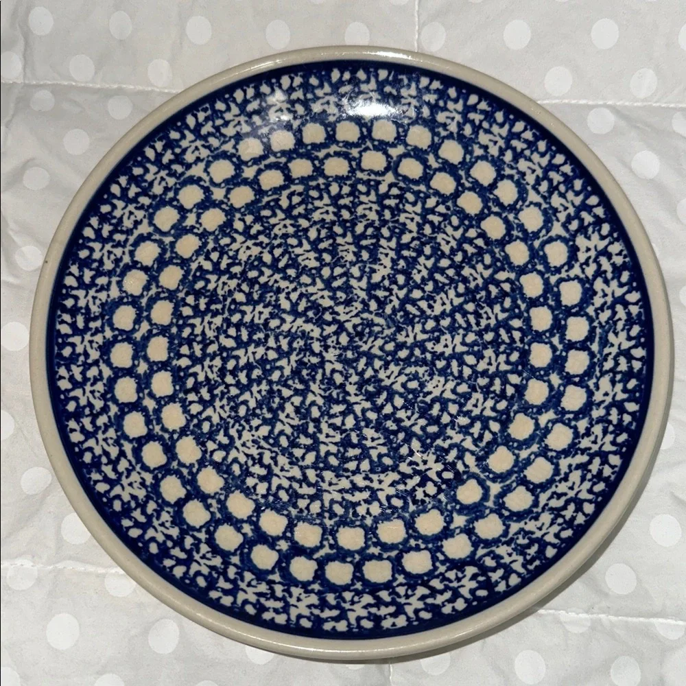Lot 2 Boleslawiec Wiza Polish Pottery 7.75" Salad Dessert Plates Handmade Blue - Picture 2 of 6